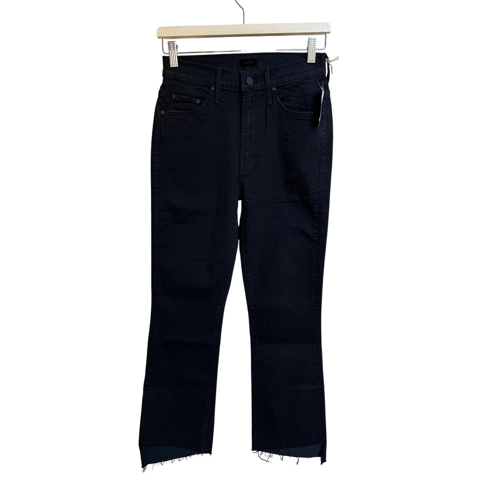 Mother The Insider Crop Step Fray Jeans Not Guilty Black High Rise Size 26
